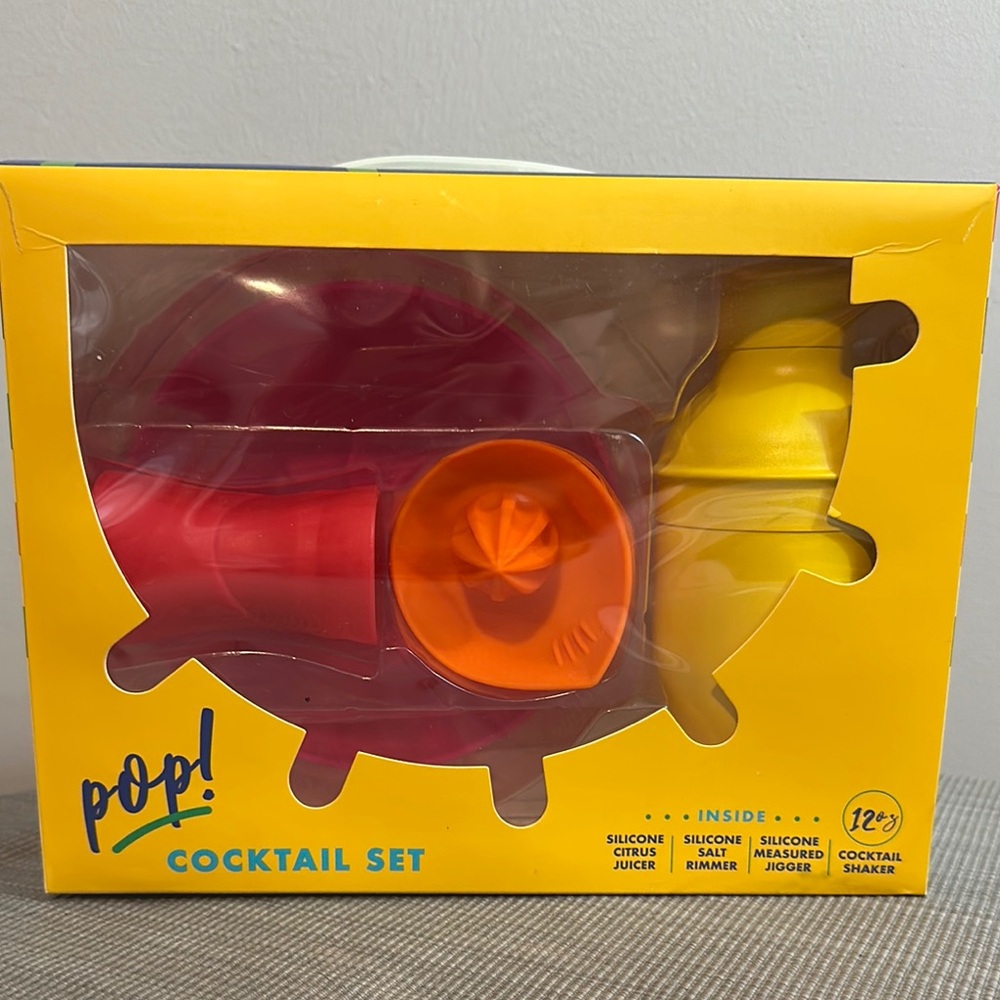 Pop Silicone Cocktail Set - Red, Yellow, Orange